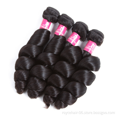 Free Sample Wholesale Price Real Unprocessed Raw Virgin Brazilian Hair Loose Wave Bundles with Frontal Closure in China